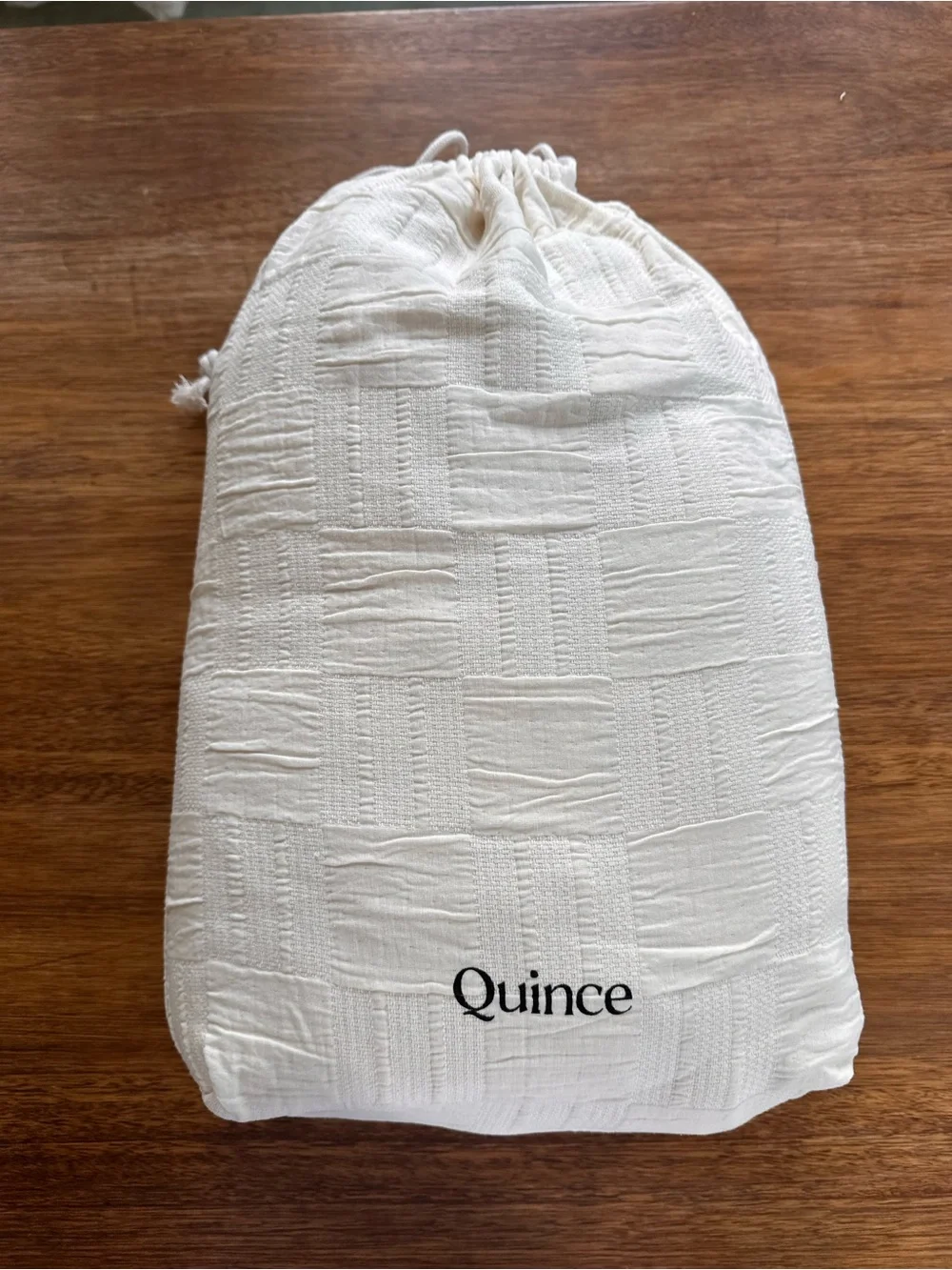 NWOT Quince Checkered Matelasse Duvet Cover NO SHAMS - Twin